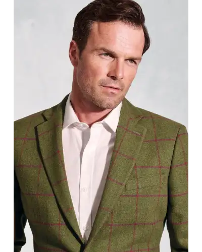 Jackets Brook Taverner Regular Fit Edlingham Moss Check Wool Blend Jacket-BT-5359B £116.00