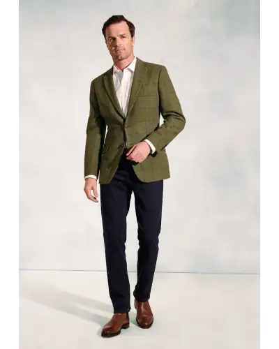 Jackets Brook Taverner Regular Fit Edlingham Moss Check Wool Blend Jacket-BT-5359B £116.00