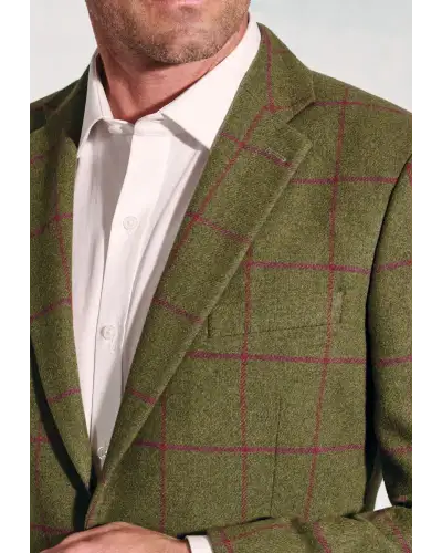 Jackets Brook Taverner Regular Fit Edlingham Moss Check Wool Blend Jacket-BT-5359B £116.00