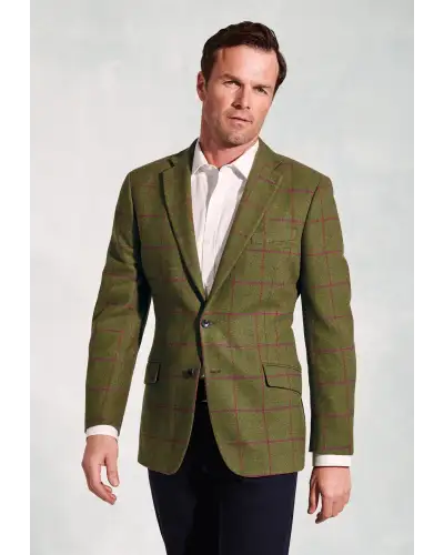 Jackets Brook Taverner Regular Fit Edlingham Moss Check Wool Blend Jacket-BT-5359B £116.00
