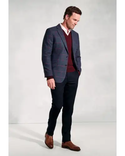 Jackets Brook Taverner Regular Fit Edlingham Blue Check Wool Blend Jacket-BT-5359A £116.00