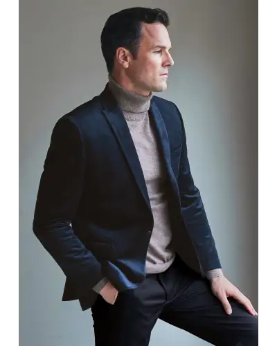 Evening Jackets Brook Taverner Tailored Fit Severn Midnight Velvet Evening Jacket-BT-5344A £134.00