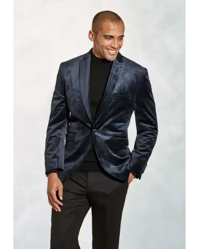 Evening Jackets Brook Taverner Tailored Fit Severn Midnight Velvet Evening Jacket-BT-5344A £134.00