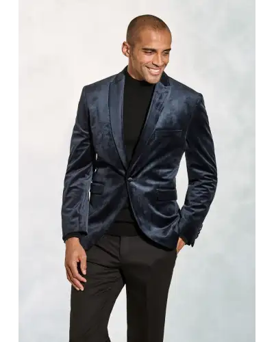 Evening Jackets Brook Taverner Tailored Fit Severn Midnight Velvet Evening Jacket-BT-5344A £134.00