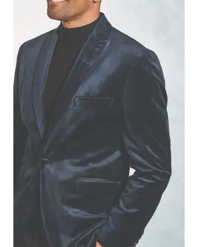 Evening Jackets Brook Taverner Tailored Fit Severn Midnight Velvet Evening Jacket-BT-5344A £134.00