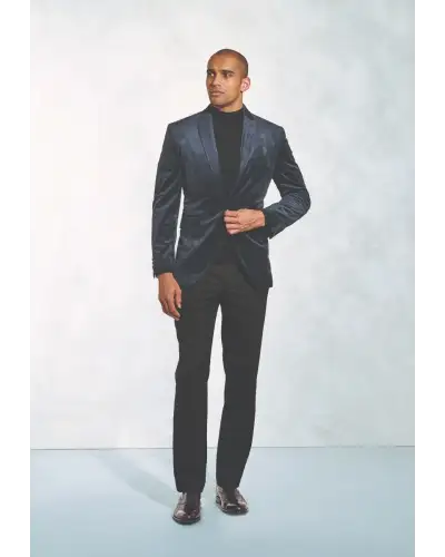 Evening Jackets Brook Taverner Tailored Fit Severn Midnight Velvet Evening Jacket-BT-5344A £134.00