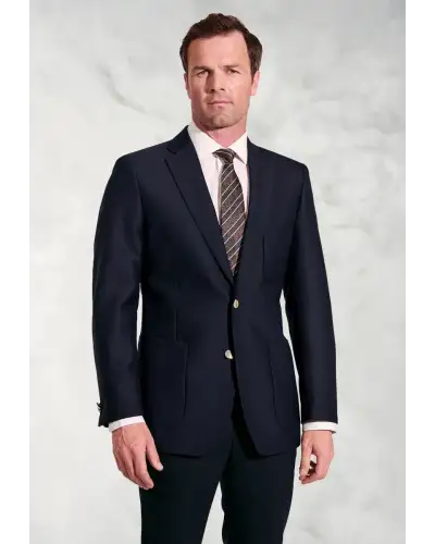 Jackets Brook Taverner Regular Fit Henley Navy Wool Blend Blazer £161.00