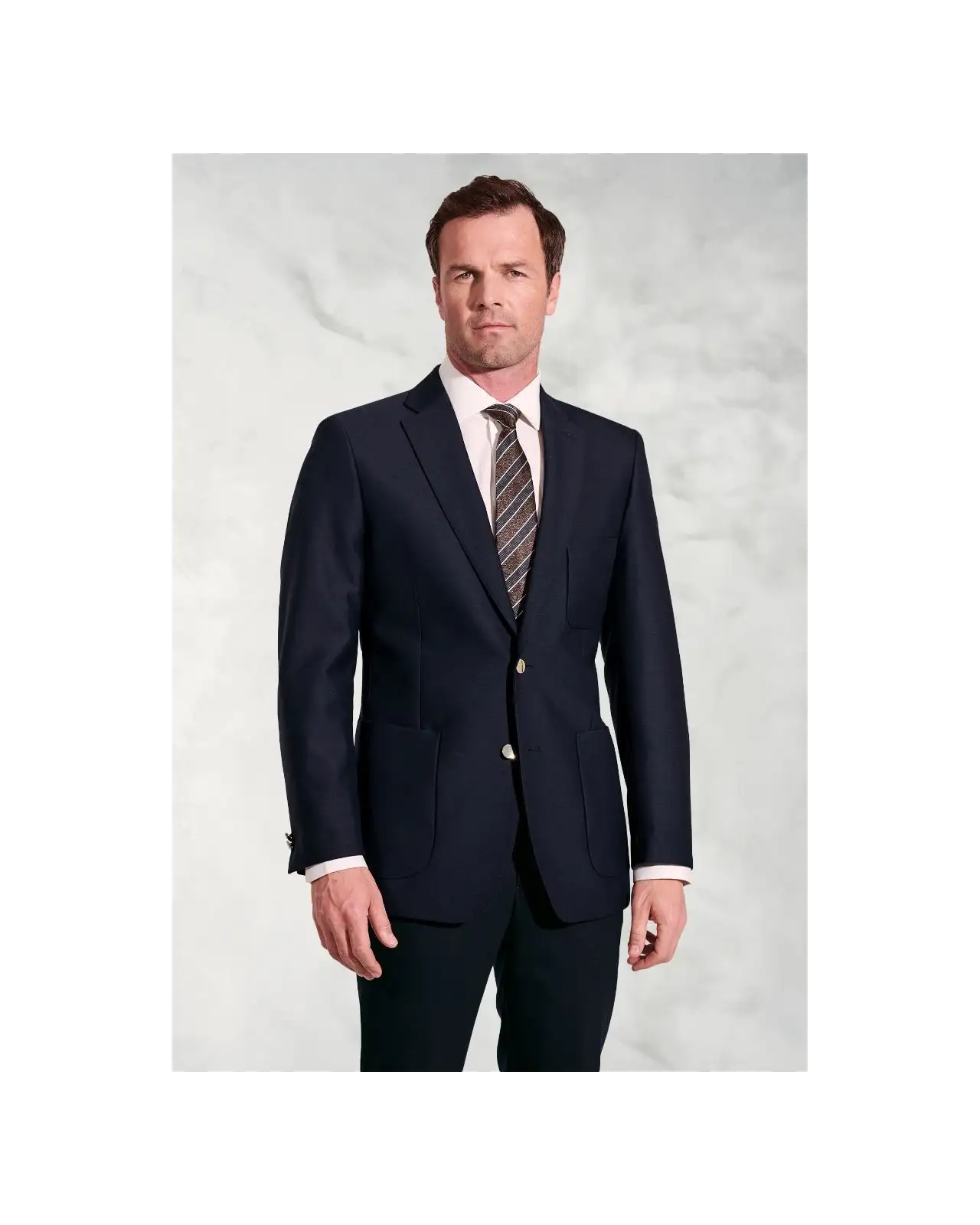 Jackets Brook Taverner Regular Fit Henley Navy Wool Blend Blazer-BT-5051C £161.00
