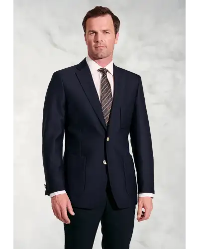 Jackets Brook Taverner Regular Fit Henley Navy Wool Blend Blazer-BT-5051C £161.00