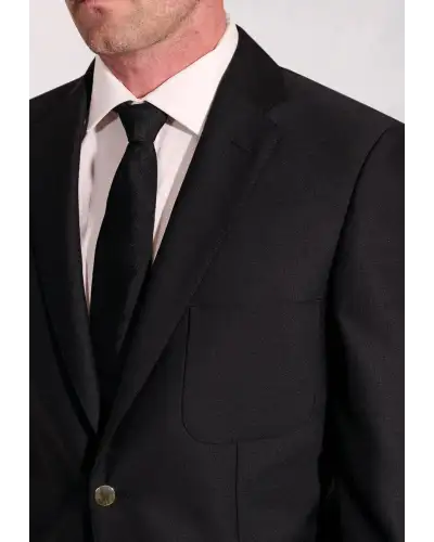 Jackets Brook Taverner Regular Fit Henley Black Wool Blend Blazer-BT-5051B £161.00