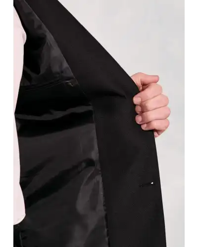 Jackets Brook Taverner Regular Fit Henley Black Wool Blend Blazer-BT-5051B £161.00