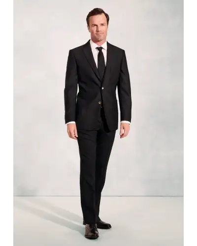 Jackets Brook Taverner Regular Fit Henley Black Wool Blend Blazer-BT-5051B £161.00