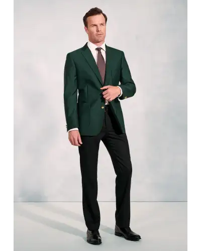 Jackets Brook Taverner Regular Fit Henley Green Wool Blend Blazer-BT-5051A £161.00