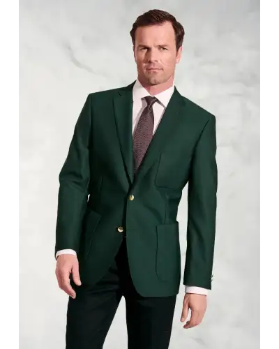 Jackets Brook Taverner Regular Fit Henley Green Wool Blend Blazer-BT-5051A £161.00