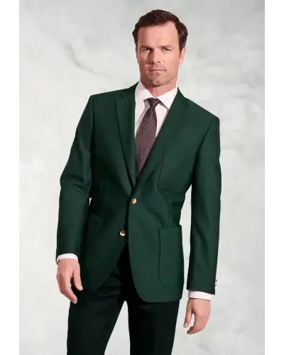 Jackets Brook Taverner Regular Fit Henley Green Wool Blend Blazer-BT-5051A £161.00