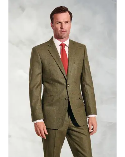 Suit Jackets Brook Taverner Regular Fit Dalton Olive Check Wool Suit Jacket-BT-3923A £179.00