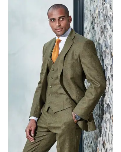 Suit Jackets Brook Taverner Regular Fit Dalton Olive Check Wool Suit Jacket £179.00