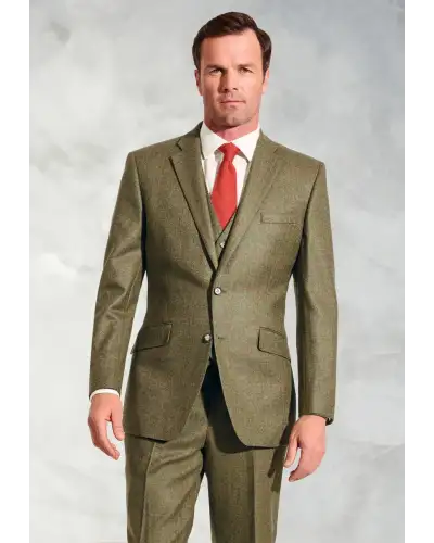 Suit Jackets Brook Taverner Regular Fit Dalton Olive Check Wool Suit Jacket £179.00