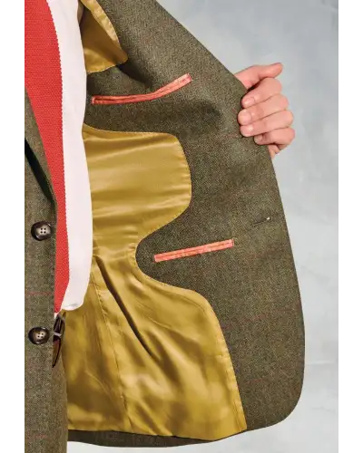 Suit Jackets Brook Taverner Regular Fit Dalton Olive Check Wool Suit Jacket £179.00