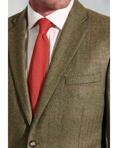 Suit Jackets Brook Taverner Regular Fit Dalton Olive Check Wool Suit Jacket-BT-3923A £179.00