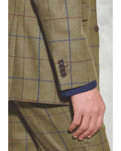 Suit Jackets Brook Taverner Tailored Fit Haincliffe Green Check Wool Suit Jacket-BT-3869B £224.00