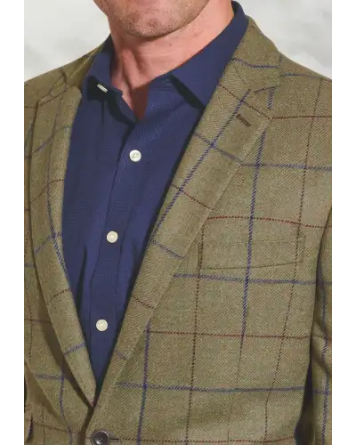 Suit Jackets Brook Taverner Tailored Fit Haincliffe Green Check Wool Suit Jacket-BT-3869B £224.00