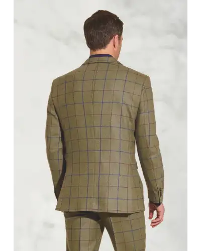 Suit Jackets Brook Taverner Tailored Fit Haincliffe Green Check Wool Suit Jacket-BT-3869B £224.00