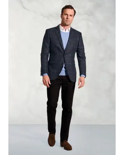 Suit Jackets Brook Taverner Tailored Fit Haincliffe Blue Check Wool Suit Jacket £224.00