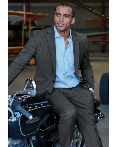 Suit Jackets Brook Taverner Tailored Fit Cassino Grey Check Washable Suit Jacket-BT-3834C £161.00