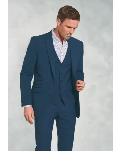 Suit Jackets Brook Taverner Tailored Fit Cassino Navy Check Washable Suit Jacket-BT-3834A £161.00