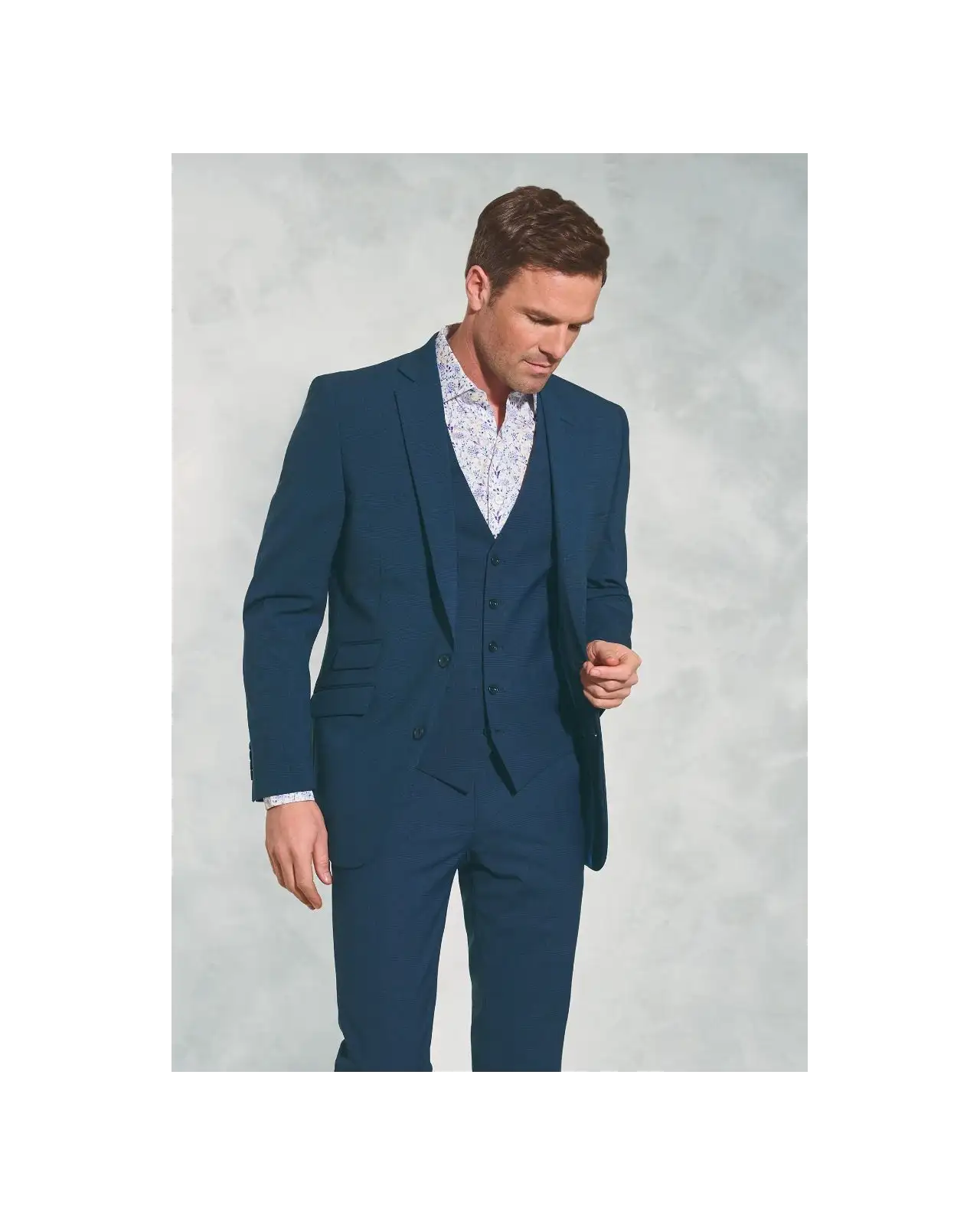 Suit Jackets Brook Taverner Tailored Fit Cassino Navy Check Washable Suit Jacket £161.00