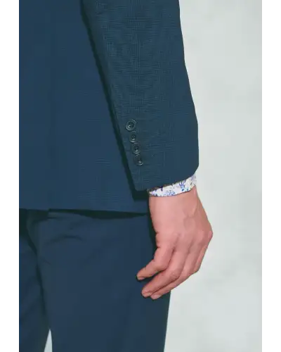 Suit Jackets Brook Taverner Tailored Fit Cassino Navy Check Washable Suit Jacket £161.00