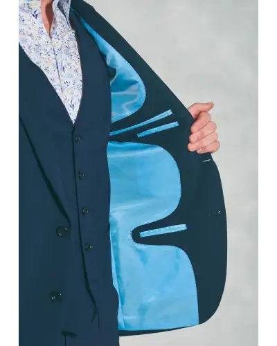 Suit Jackets Brook Taverner Tailored Fit Cassino Navy Check Washable Suit Jacket £161.00