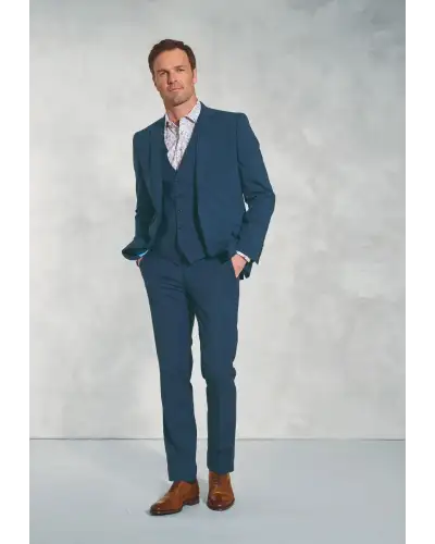 Suit Jackets Brook Taverner Tailored Fit Cassino Navy Check Washable Suit Jacket £161.00