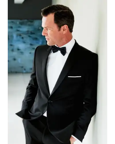 Suit Jackets Brook Taverner Tailored Fit Sapphire Black Wool Blend Dinner Suit Jacket £161.00