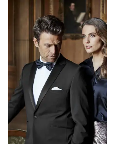 Suit Jackets Brook Taverner Tailored Fit Sapphire Black Wool Blend Dinner Suit Jacket-BT-3708A £161.00