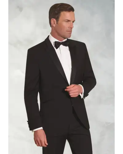 Suit Jackets Brook Taverner Tailored Fit Sapphire Black Wool Blend Dinner Suit Jacket-BT-3708A £161.00