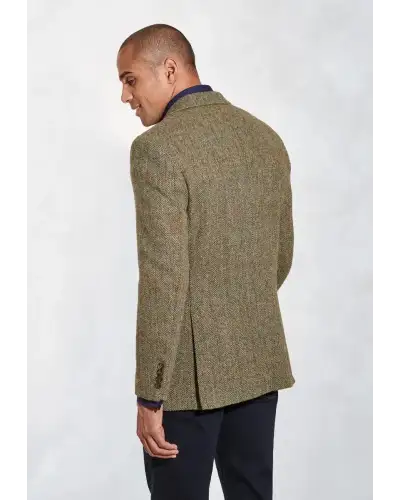 Harris Tweed Jackets Brook Taverner Regular Fit Stromay Olive Check Harris TweedR Jacket £269.00