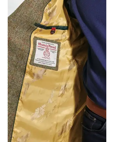 Harris Tweed Jackets Brook Taverner Regular Fit Stromay Olive Check Harris TweedR Jacket £269.00