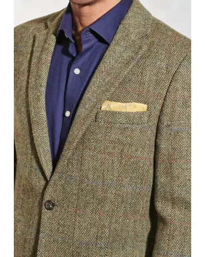 Harris Tweed Jackets Brook Taverner Regular Fit Stromay Olive Check Harris TweedR Jacket-BT-3626A £269.00