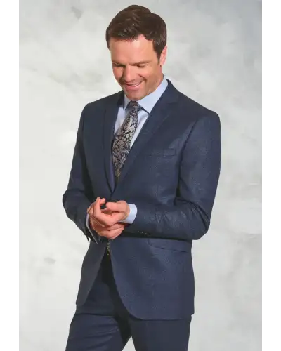 Suit Jackets Brook Taverner Tailored Fit Clifford Navy Donegal Wool Suit Jacket-BT-3607C £179.00