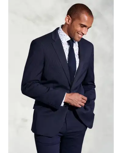 Suit Jackets Brook Taverner Tailored Fit Phoenix Navy Pin Dot Suit Jacket-BT-3552A £90.00