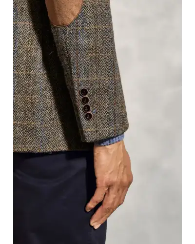 Harris Tweed Jackets Brook Taverner Tailored Fit Sumburgh Green And Blue Check Harris TweedR Jacket £269.00