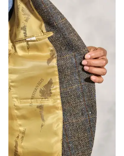 Harris Tweed Jackets Brook Taverner Tailored Fit Sumburgh Green And Blue Check Harris TweedR Jacket £269.00