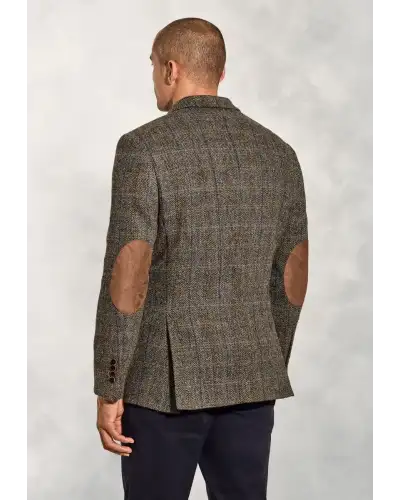 Harris Tweed Jackets Brook Taverner Tailored Fit Sumburgh Green And Blue Check Harris TweedR Jacket £269.00