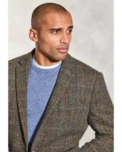 Harris Tweed Jackets Brook Taverner Tailored Fit Sumburgh Green And Blue Check Harris TweedR Jacket £269.00