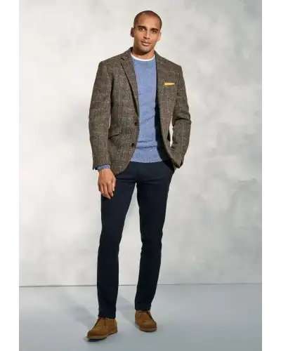 Harris Tweed Jackets Brook Taverner Tailored Fit Sumburgh Green And Blue Check Harris TweedR Jacket £269.00