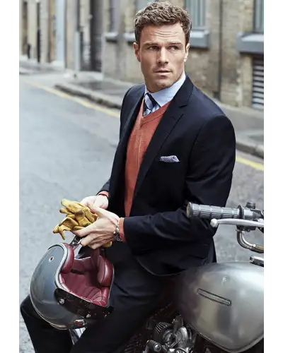 Suit Jackets Brook Taverner Tailored Fit Cassino Navy Washable Suit Jacket £134.00