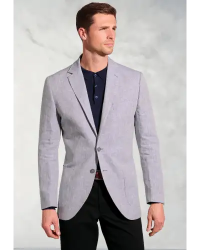 Jackets Brook Taverner Tailored Fit Eastwood Light Blue Pure Linen Jacket-BT-5428D £116.00