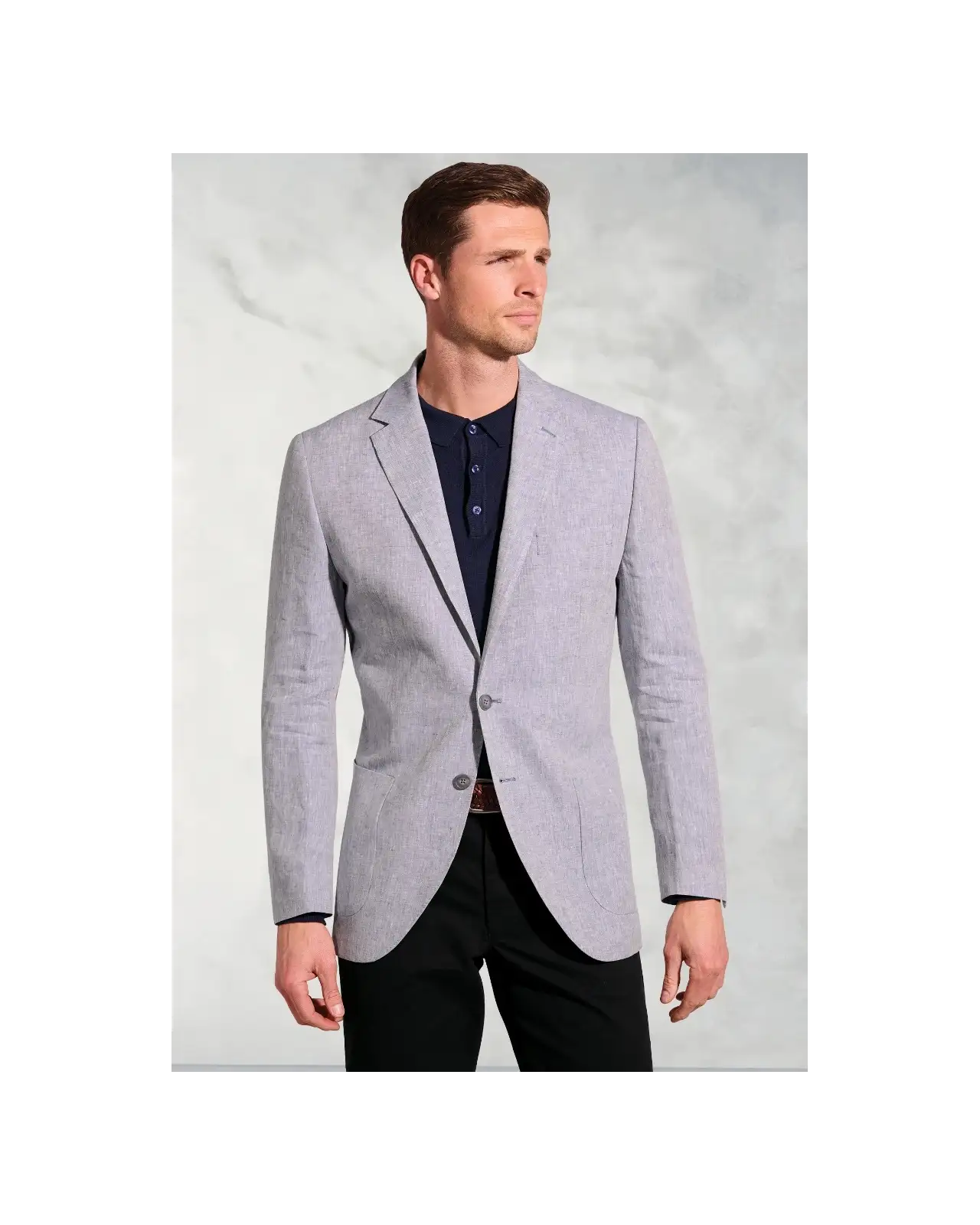 Jackets Brook Taverner Tailored Fit Eastwood Light Blue Pure Linen Jacket £134.00